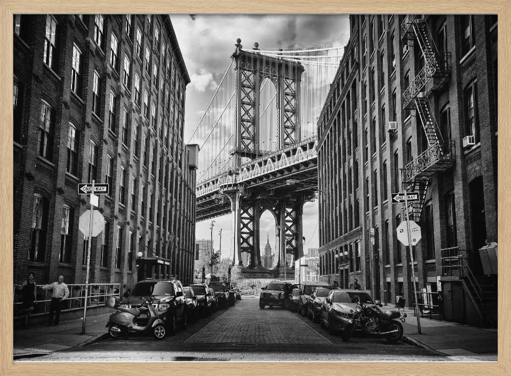 DUMBO Manhattan Bridge View Art Print UK — Dark Moody Dark Wall Art — Living Room — Wall It All Prints