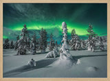 Northern Lights Winter Forest Art Print UK — Japanese Calm Wall Art — Living Room — Wall It All Prints