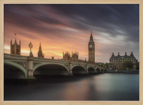 Big Ben Westminster Sunset Art Print UK — Dark Moody Warm Wall Art — Living Room — Wall It All Prints