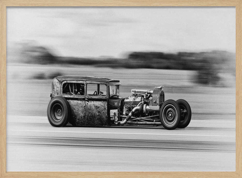 Rusty Hot Rod Racing Art Print UK — Vintage Dark Wall Art — Living Room — Wall It All Prints