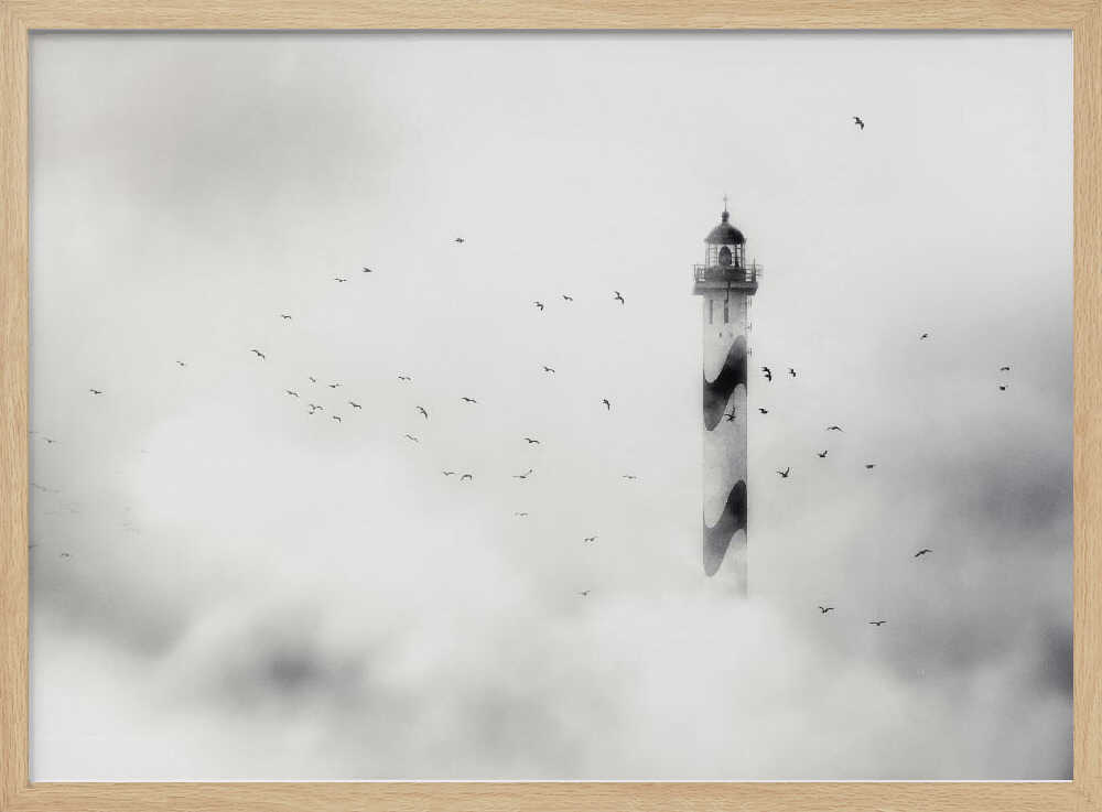 Lighthouse in the Clouds Art Print UK — Animal Calm Wall Art — Living Room — Wall It All Prints