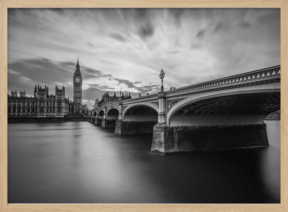 Big Ben Westminster Bridge Art Print UK — Dark Moody Dark Wall Art — Living Room — Wall It All Prints