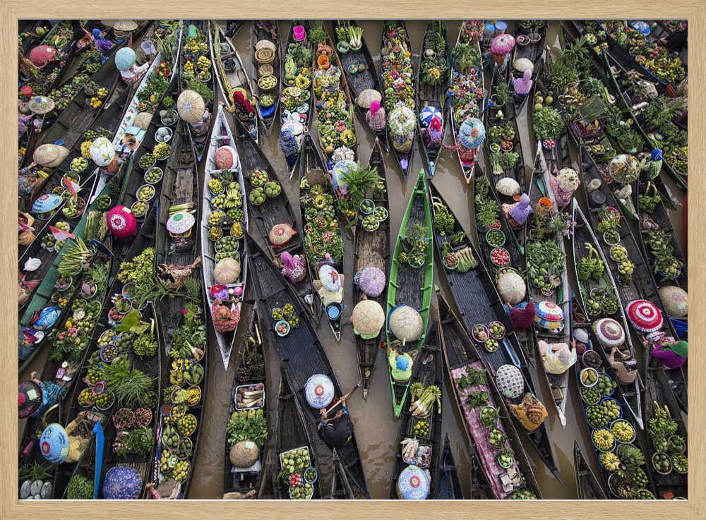 Vibrant Floating Market Art Print UK — Japanese Vibrant Wall Art — Kitchen — Wall It All Prints