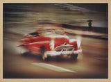 Classic Red Car Motion Art Print UK — Vintage Vibrant Wall Art — Living Room — Wall It All Prints