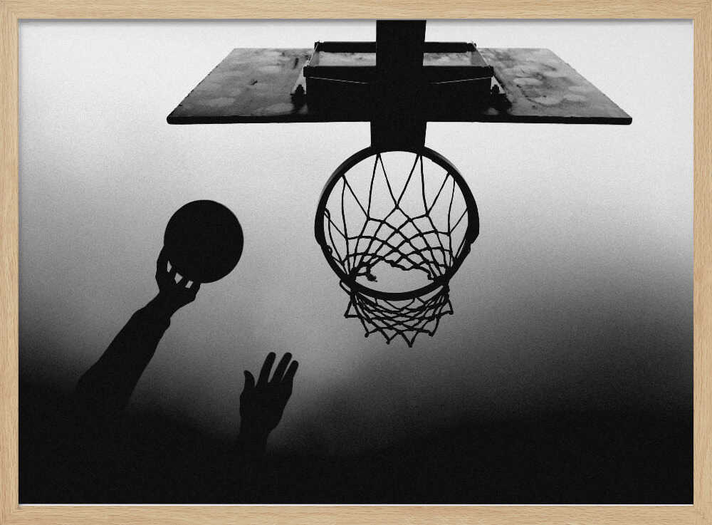 Basketball Silhouette Shot Art Print UK — Dark Moody Dark Wall Art — Living Room — Wall It All Prints