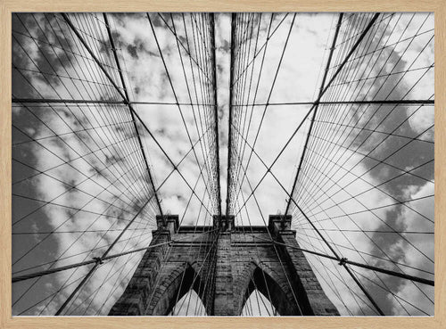 Brooklyn Bridge Upward View Art Print UK — Abstract Dark Wall Art — Living Room — Wall It All Prints