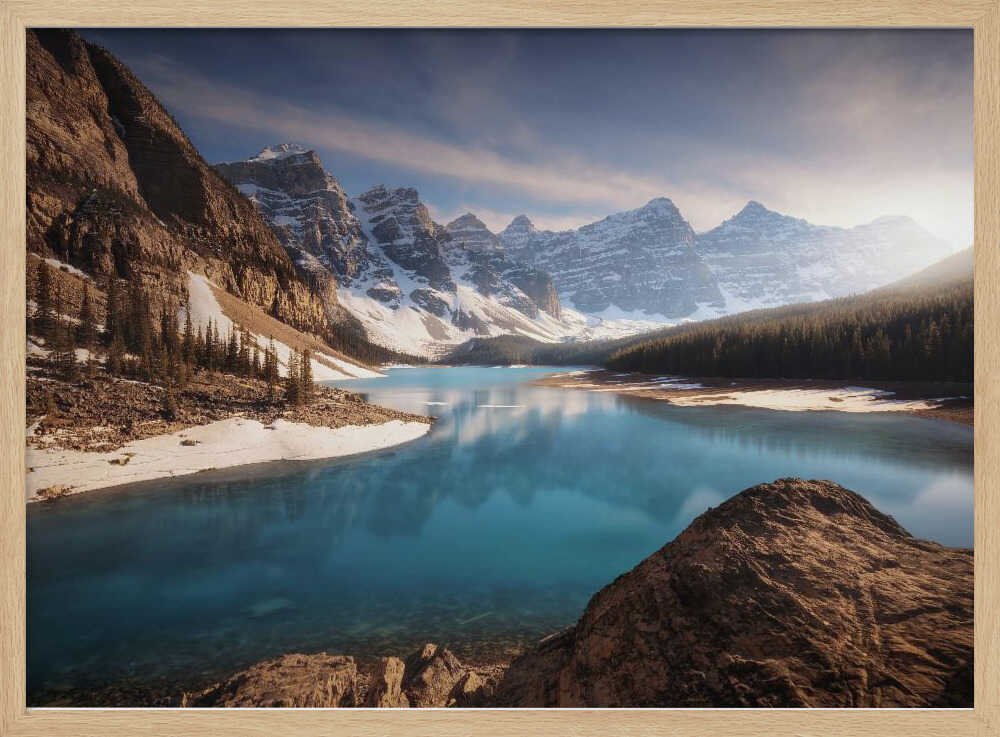 Turquoise Mountain Serenity Art Print UK — Landscape Vibrant Wall Art — Bedroom — Wall It All Prints