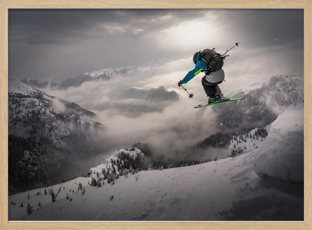 Epic Mountain Ski Jump Art Print UK — Landscape Fresh Wall Art — Living Room — Wall It All Prints