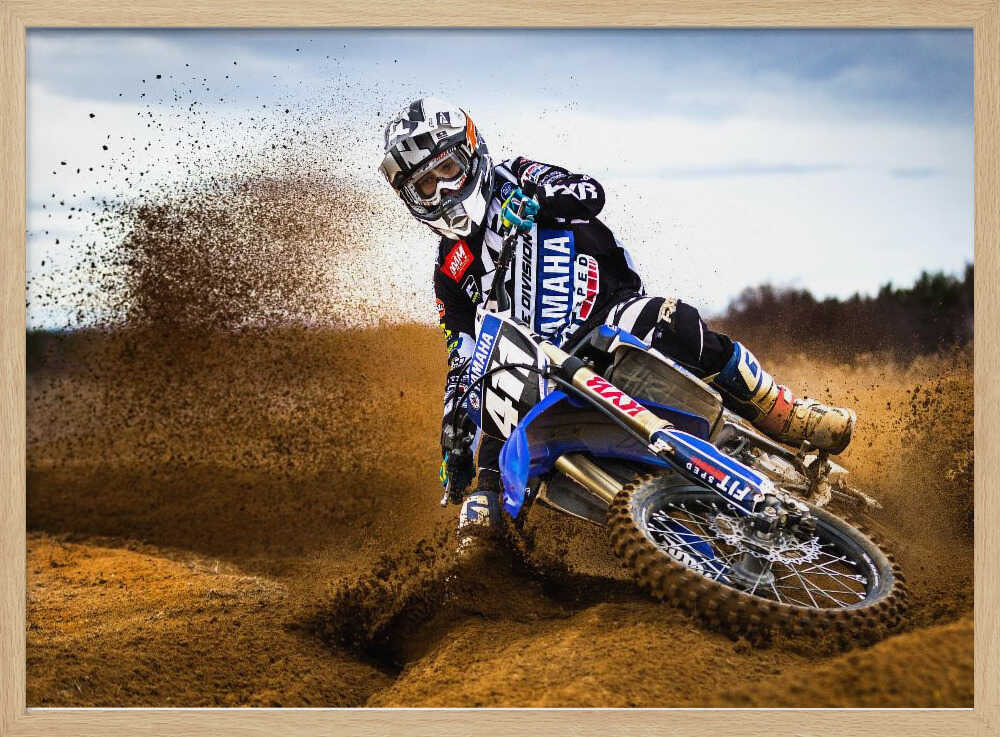 Motocross Dirt Thrill Art Print UK — Automotive Vibrant Wall Art — Living Room — Wall It All Prints