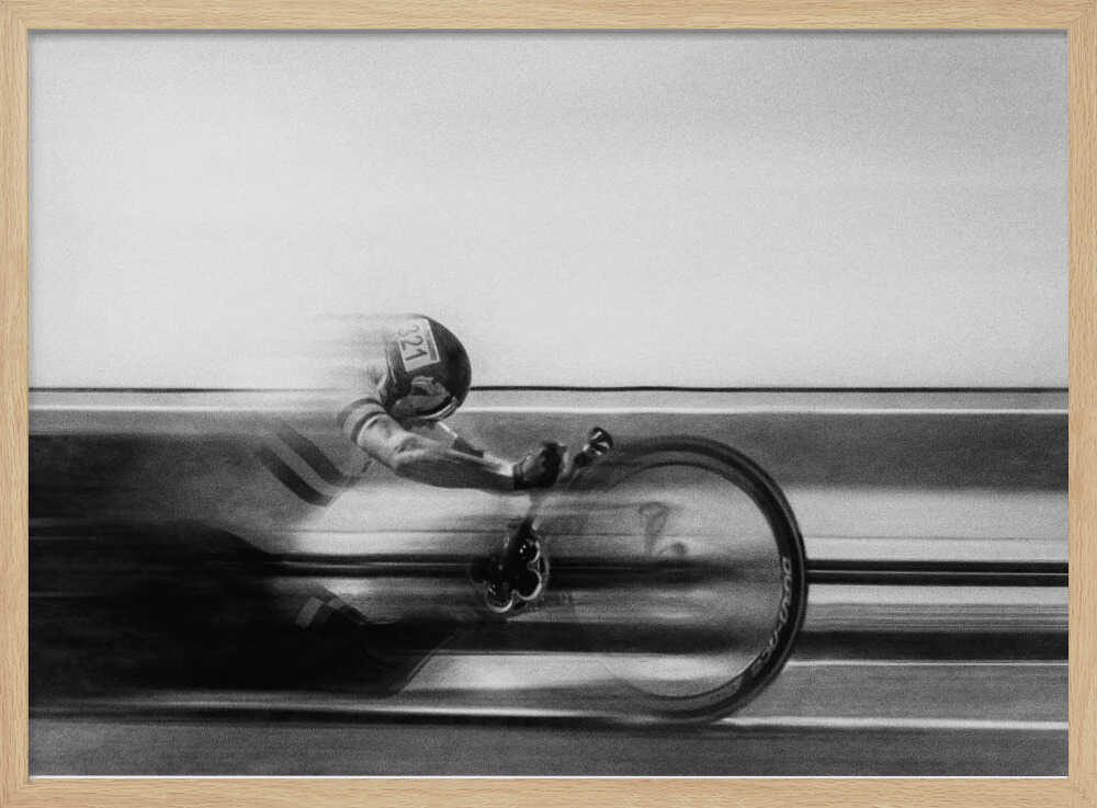 Fast Track Cyclist Art Print UK — Portrait Dark Wall Art — Living Room — Wall It All Prints