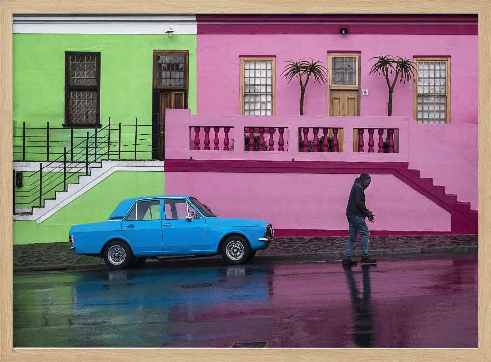 Colorful City Street Reflection Art Print UK — Vintage Vibrant Wall Art — Living Room — Wall It All Prints