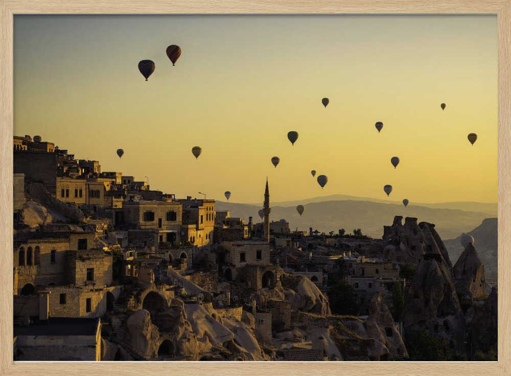 Hot Air Balloons Cappadocia Sunrise Art Print UK — Landscape Calm Wall Art — Living Room — Wall It All Prints