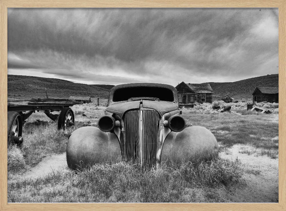 Abandoned Ghost Town Car Art Print UK — Dark Moody Dark Wall Art — Living Room — Wall It All Prints