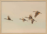 Cranes In Golden Flight Art Print UK — Animal Calm Wall Art — Living Room — Wall It All Prints