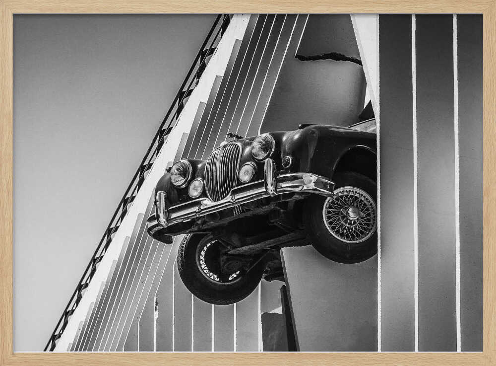 Classic Car Breaking Wall Art Print UK — Abstract Dark Wall Art — Living Room — Wall It All Prints
