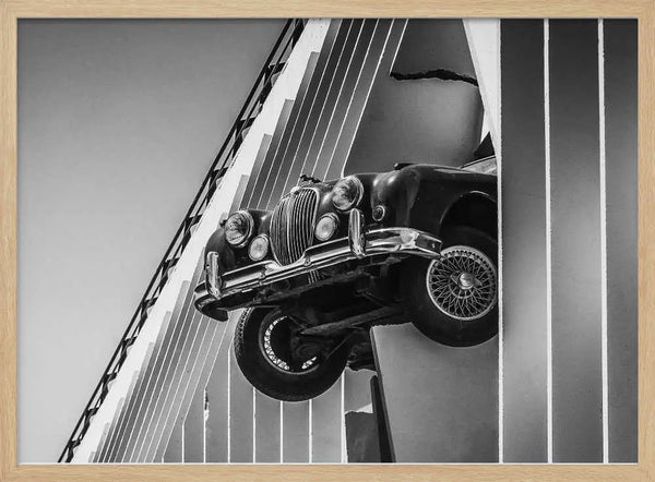 Classic Car Breaking Wall Art Print UK — Abstract Dark Wall Art — Living Room — Wall It All Prints