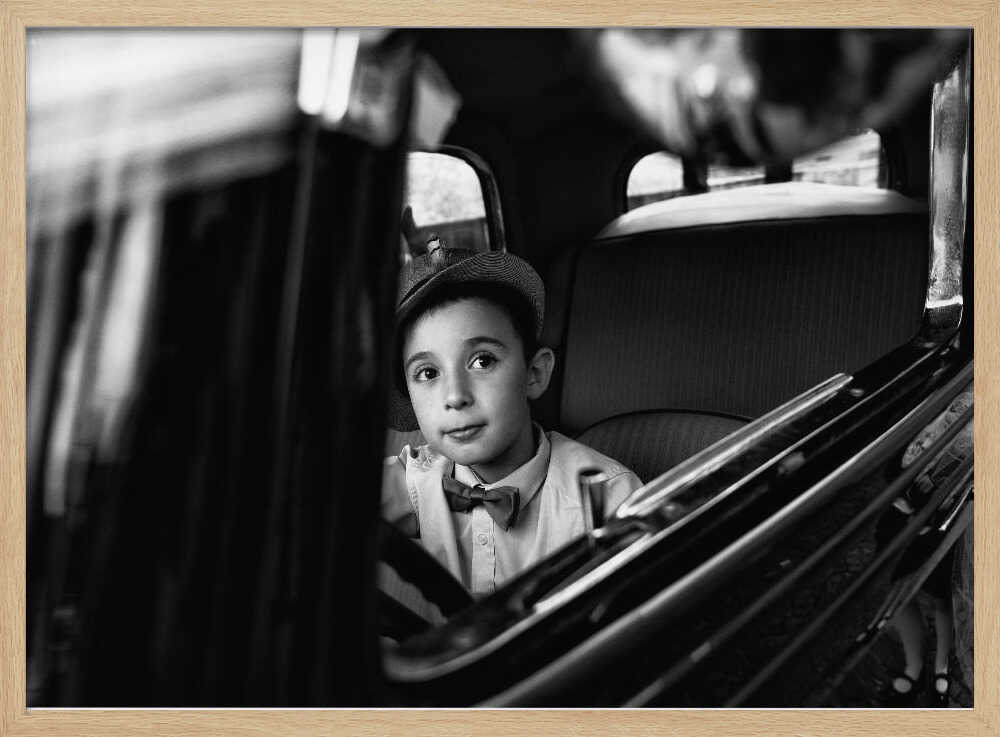 Curious Boy Classic Car Art Print UK — Portrait Dark Wall Art — Living Room — Wall It All Prints