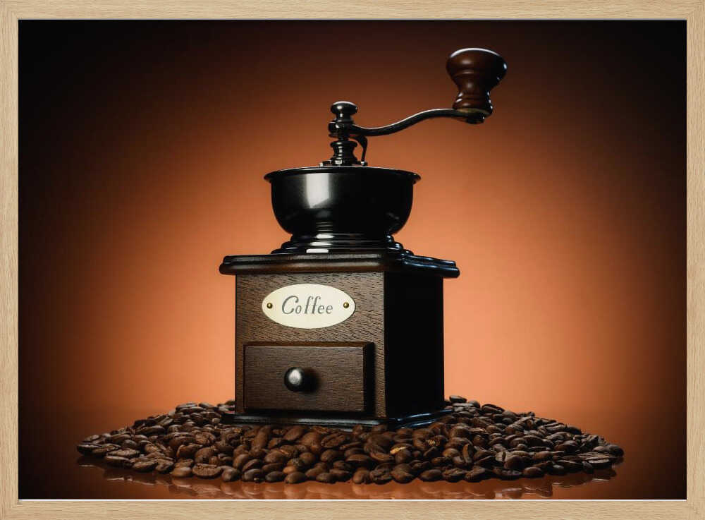 Classic Coffee Grind Art Print UK — Dark Moody Dark Wall Art — Kitchen — Wall It All Prints