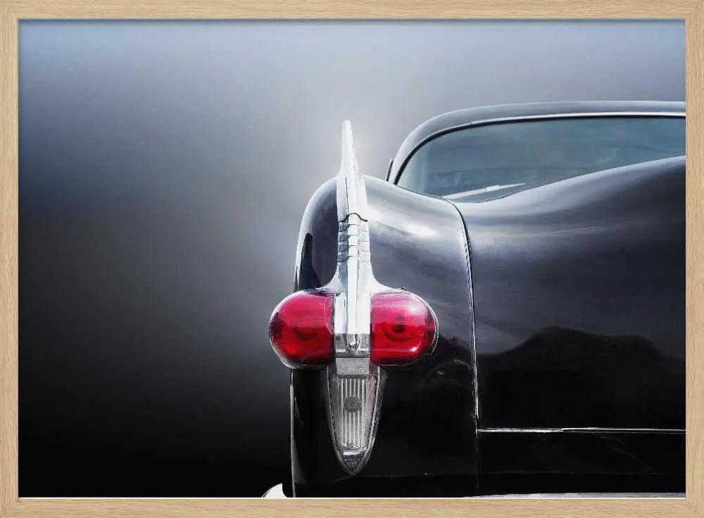 Classic Car Tailfin Art Print UK — Vintage Dark Wall Art — Living Room — Wall It All Prints