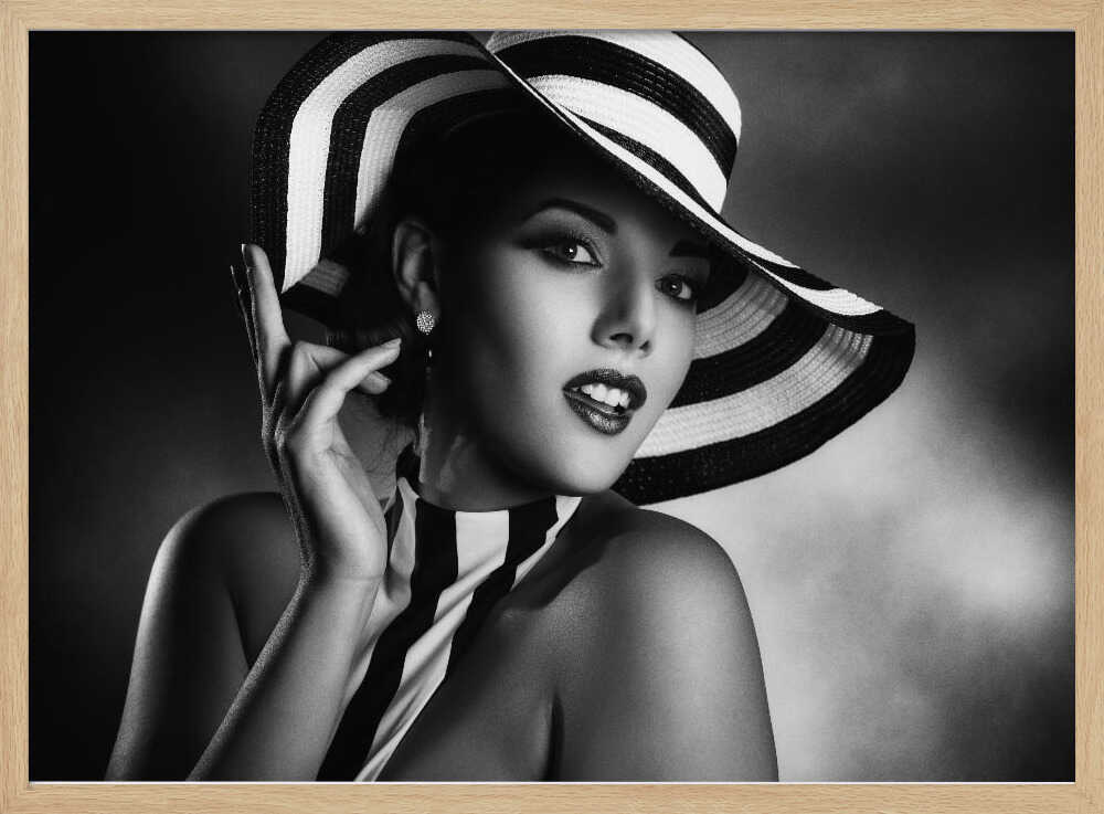 Black and White Glamour Art Print UK — Dark Moody Dark Wall Art — Living Room — Wall It All Prints