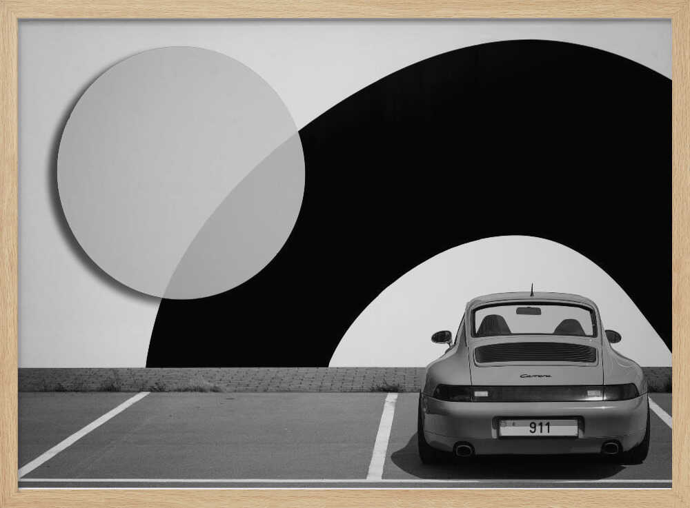 Classic Car Graphic Contrast Art Print UK — Abstract Dark Wall Art — Office — Wall It All Prints
