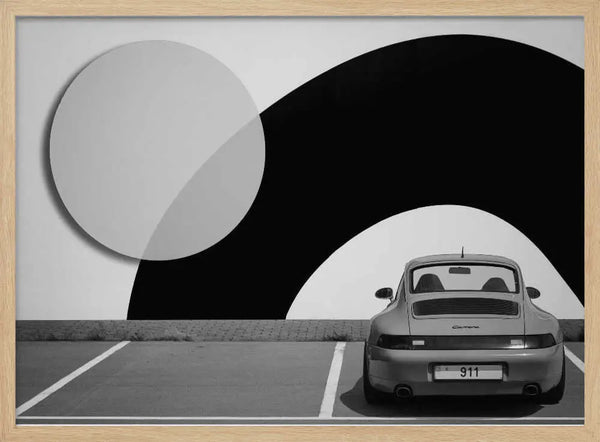 Classic Car Graphic Contrast Art Print UK — Abstract Dark Wall Art — Office — Wall It All Prints