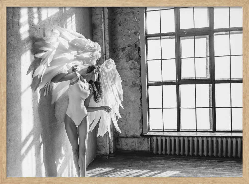 Angel Wings Ethereal Light Art Print UK — Dark Moody Calm Wall Art — Living Room — Wall It All Prints