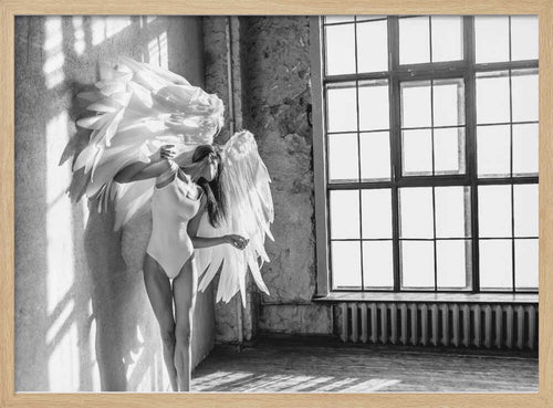 Angel Wings Ethereal Light Art Print UK — Dark Moody Calm Wall Art — Living Room — Wall It All Prints