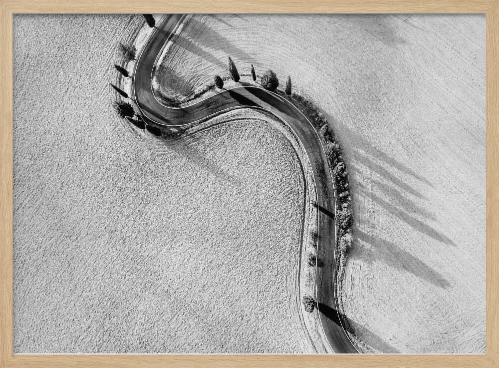 Winding Winter Road Art Print UK — Dark Moody Dark Wall Art — Office — Wall It All Prints