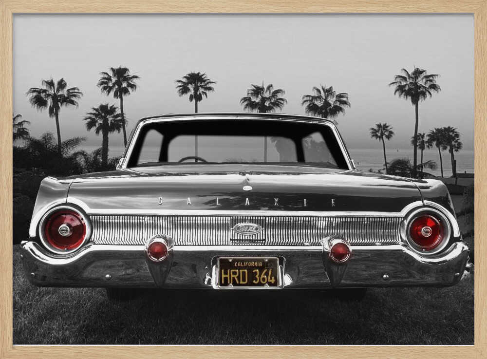California Classic Car Art Print UK — Vintage Dark Wall Art — Living Room — Wall It All Prints