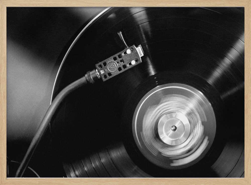 Spinning Vinyl Record Art Print UK — Vintage Dark Wall Art — Living Room — Wall It All Prints