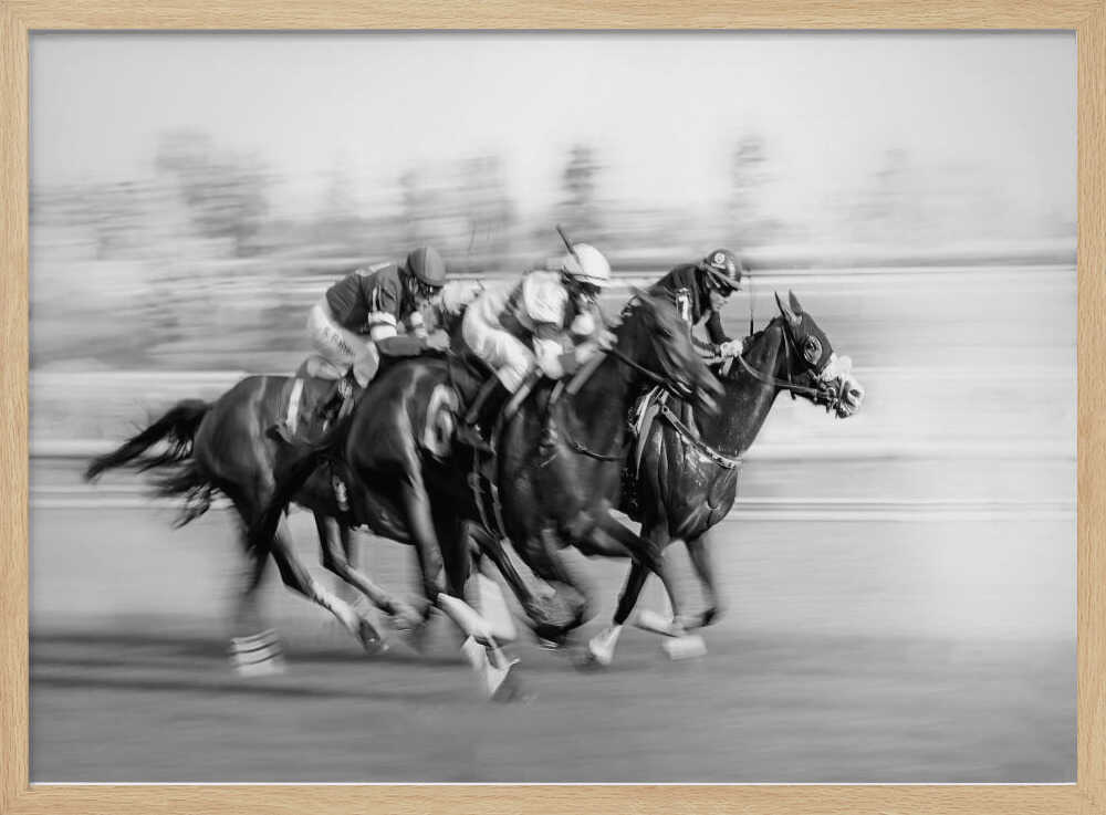 Galloping Racehorses Art Print UK — Animal Dark Wall Art — Living Room — Wall It All Prints