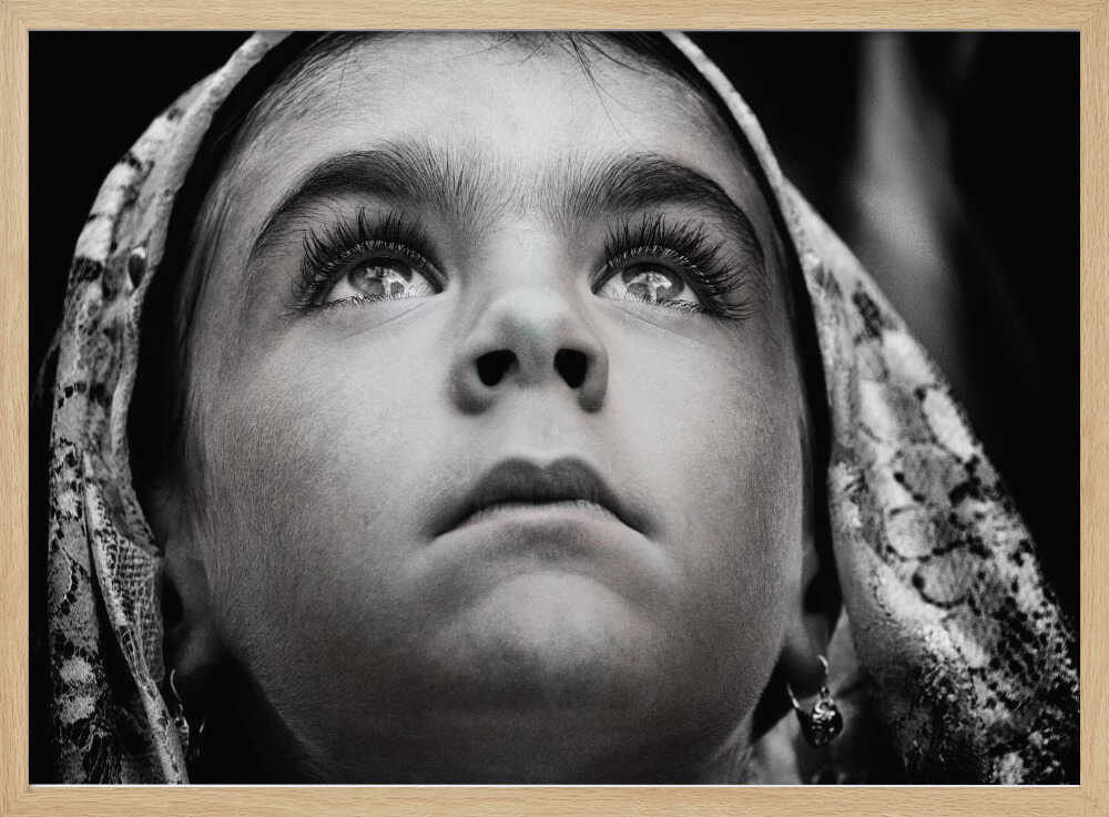 Hopeful Child Portrait Art Print UK — Dark Moody Calm Wall Art — Living Room — Wall It All Prints