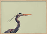 Elegant Blue Heron Art Print UK — Abstract Calm Wall Art — Bedroom — Wall It All Prints