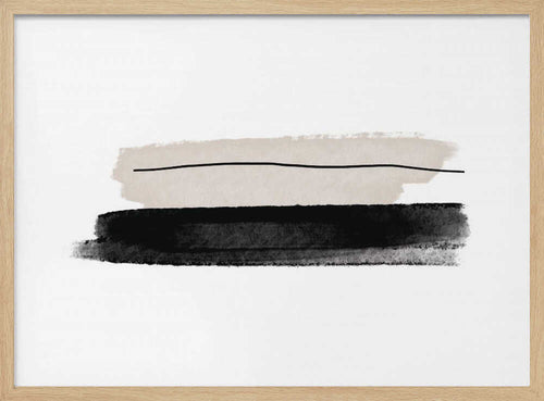 Black And Beige Brushstrokes Art Print UK — Abstract Calm Wall Art — Bedroom — Wall It All Prints