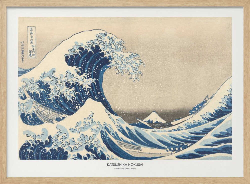 Under The Great Wave Art Print UK — Japanese Vibrant Wall Art — Living Room — Wall It All Prints