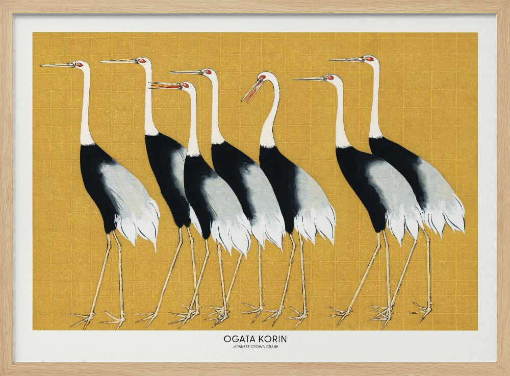 Japanese Red Crown Crane Art Print UK — Japanese Vibrant Wall Art — Living Room — Wall It All Prints