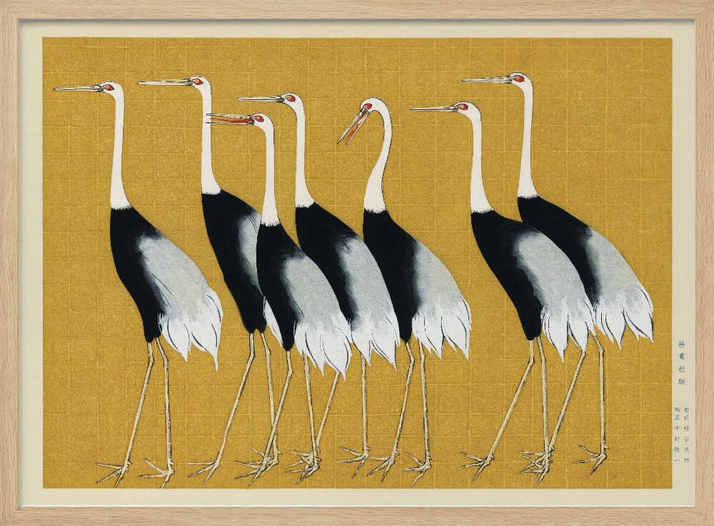 Japanese Red Crown Crane Art Print UK — Japanese Vibrant Wall Art — Living Room — Wall It All Prints