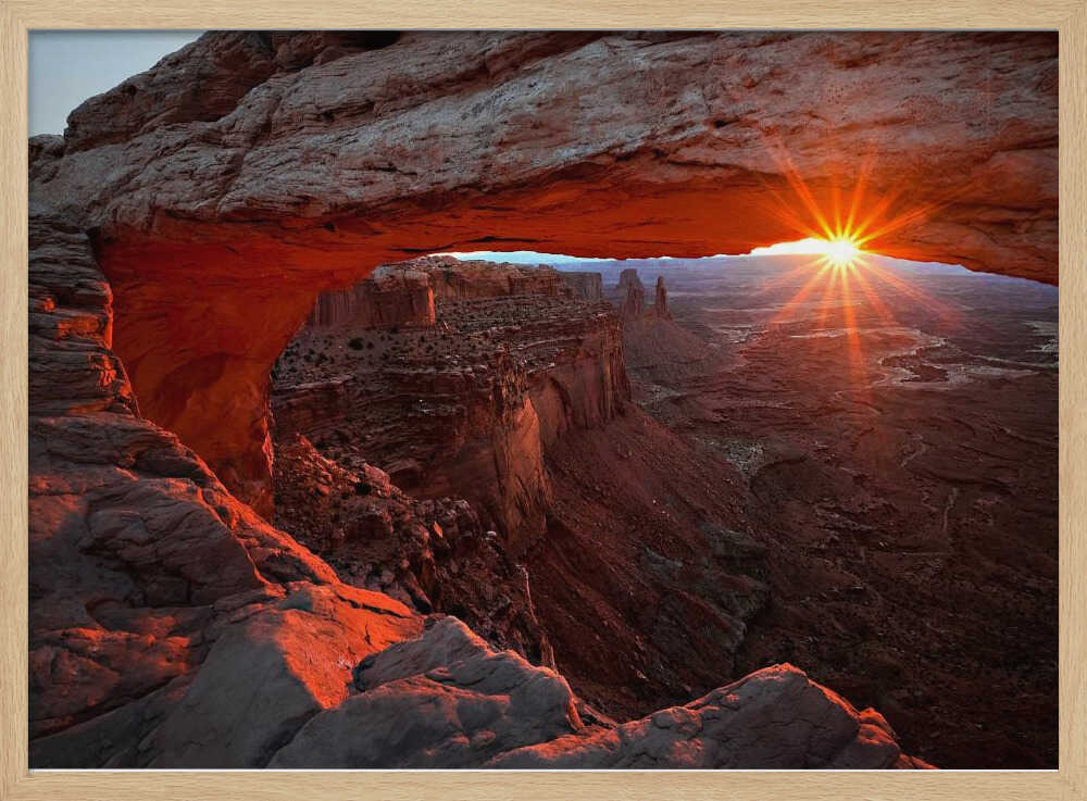 Mesa Arch Sunrise Glow Art Print UK — Dark Moody Calm Wall Art — Living Room — Wall It All Prints
