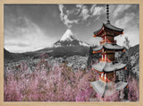 Mount Fuji Cherry Pagoda Art Print UK — Japanese Vibrant Wall Art — Living Room — Wall It All Prints