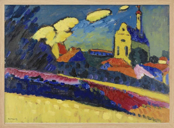 Study of Murnau  Landscape With Church (1909) Wassily Kandinsky