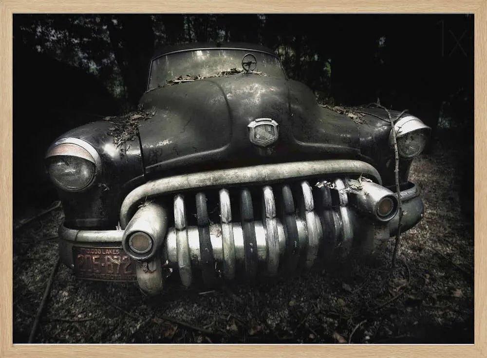 Forgotten Vintage Car Art Print UK — Dark Moody Dark Wall Art — Living Room — Wall It All Prints