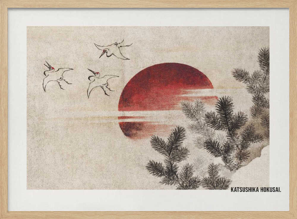 Birds and Sunset, From Album of Sketches (1814) Art Print UK — Japanese Vibrant Wall Art — Living Room — Wall It All Prints