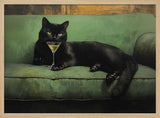 Resting Cat Green Sofa Martini 001