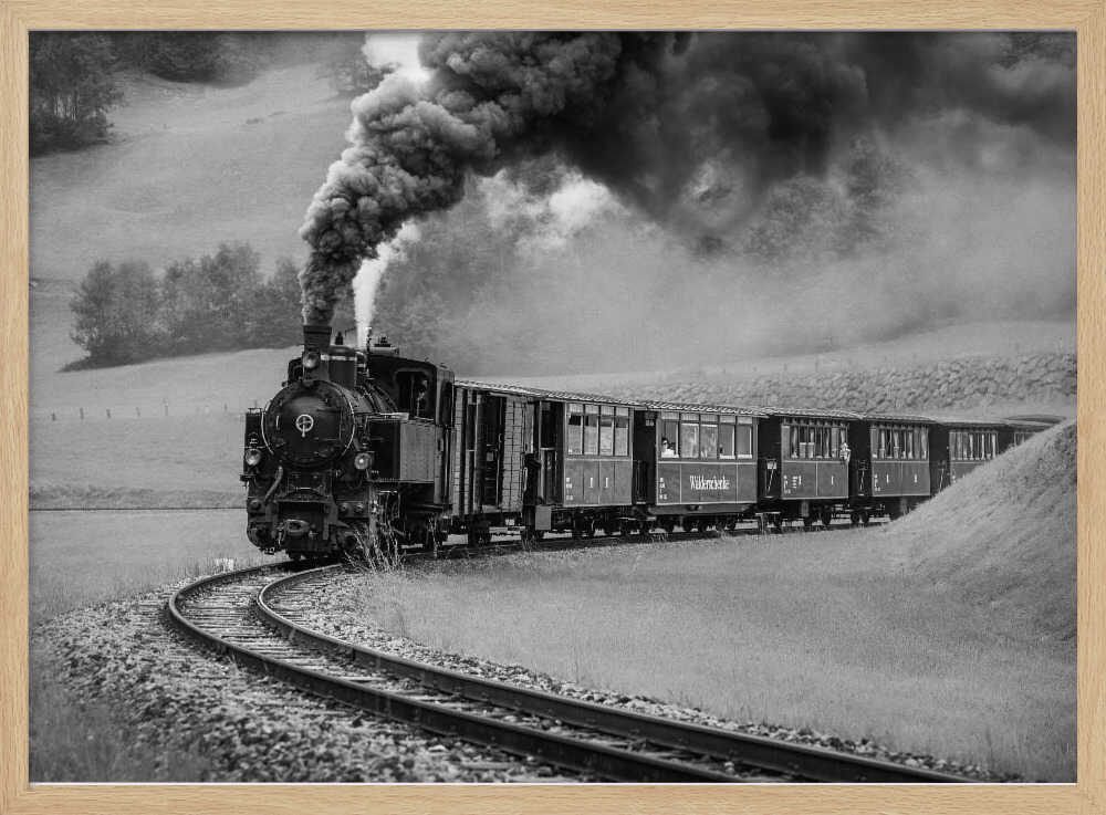 Nostalgic Steam Train Journey Art Print UK — Landscape Dark Wall Art — Living Room — Wall It All Prints