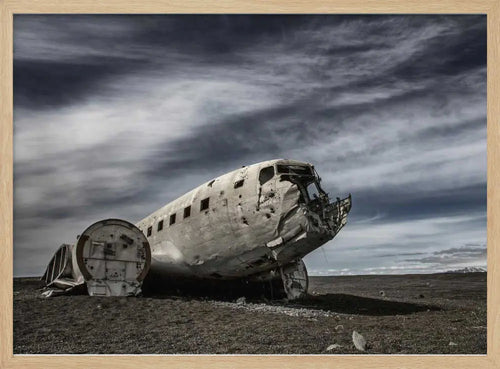 Abandoned Plane Desolate Sky Art Print UK — Dark Moody Dark Wall Art — Living Room — Wall It All Prints