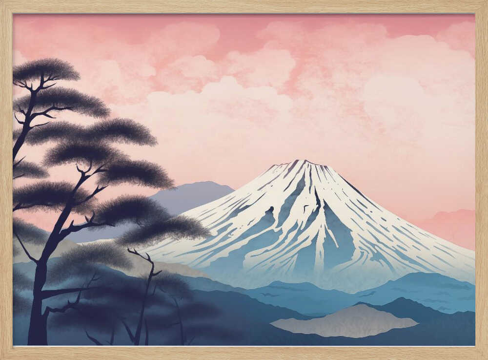 Mount Fuji 1 Art Print UK — Japanese Vibrant Wall Art — Living Room — Wall It All Prints