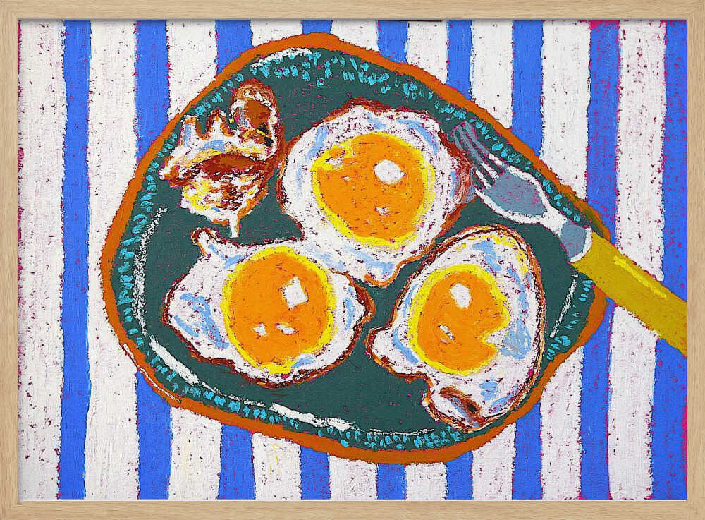 Sunny Side Up Breakfast Art Print UK — Food Vibrant Wall Art — Kitchen — Wall It All Prints