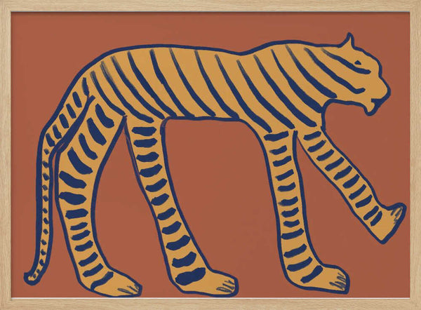 Bold Tiger Stride Art Print UK — Abstract Vibrant Wall Art — Office — Wall It All Prints