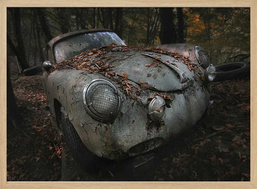 Abandoned Classic Car Art Print UK — Dark Moody Dark Wall Art — Living Room — Wall It All Prints